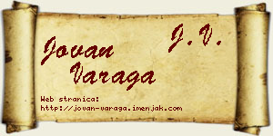Jovan Varaga vizit kartica
